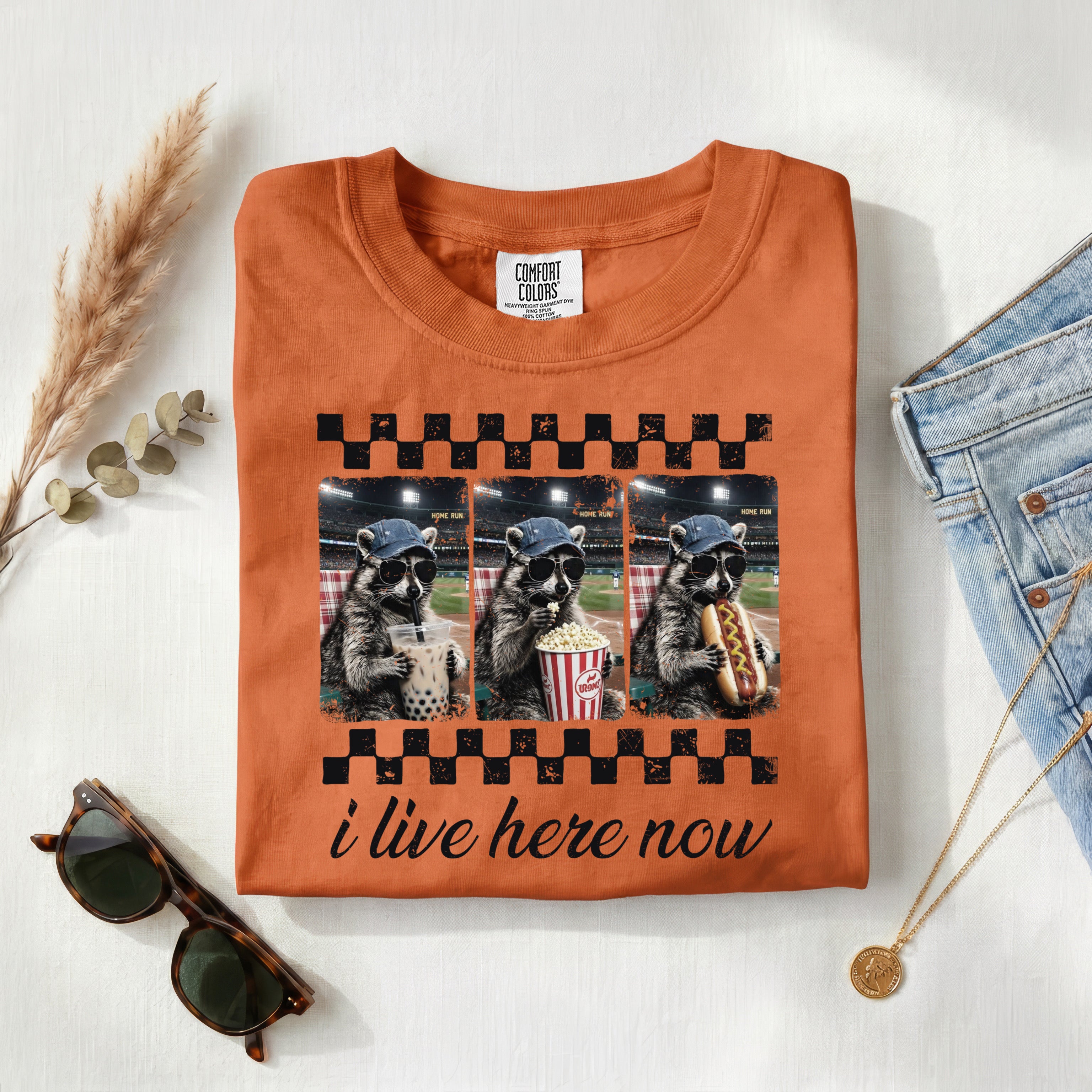 I live here now ballfield T Shirt