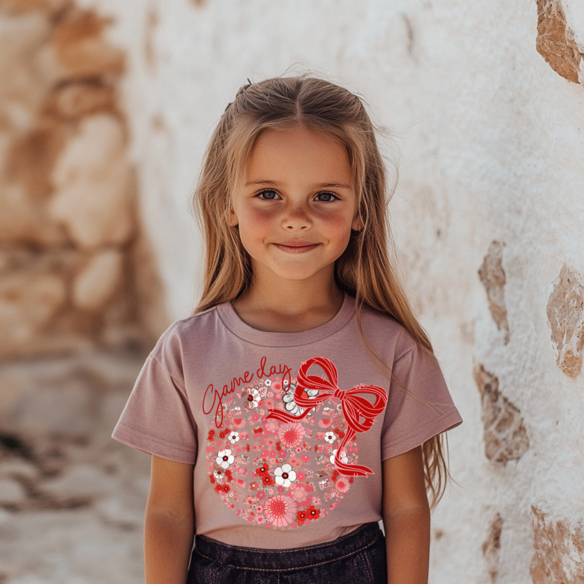 Floral baseball/softball tshirt