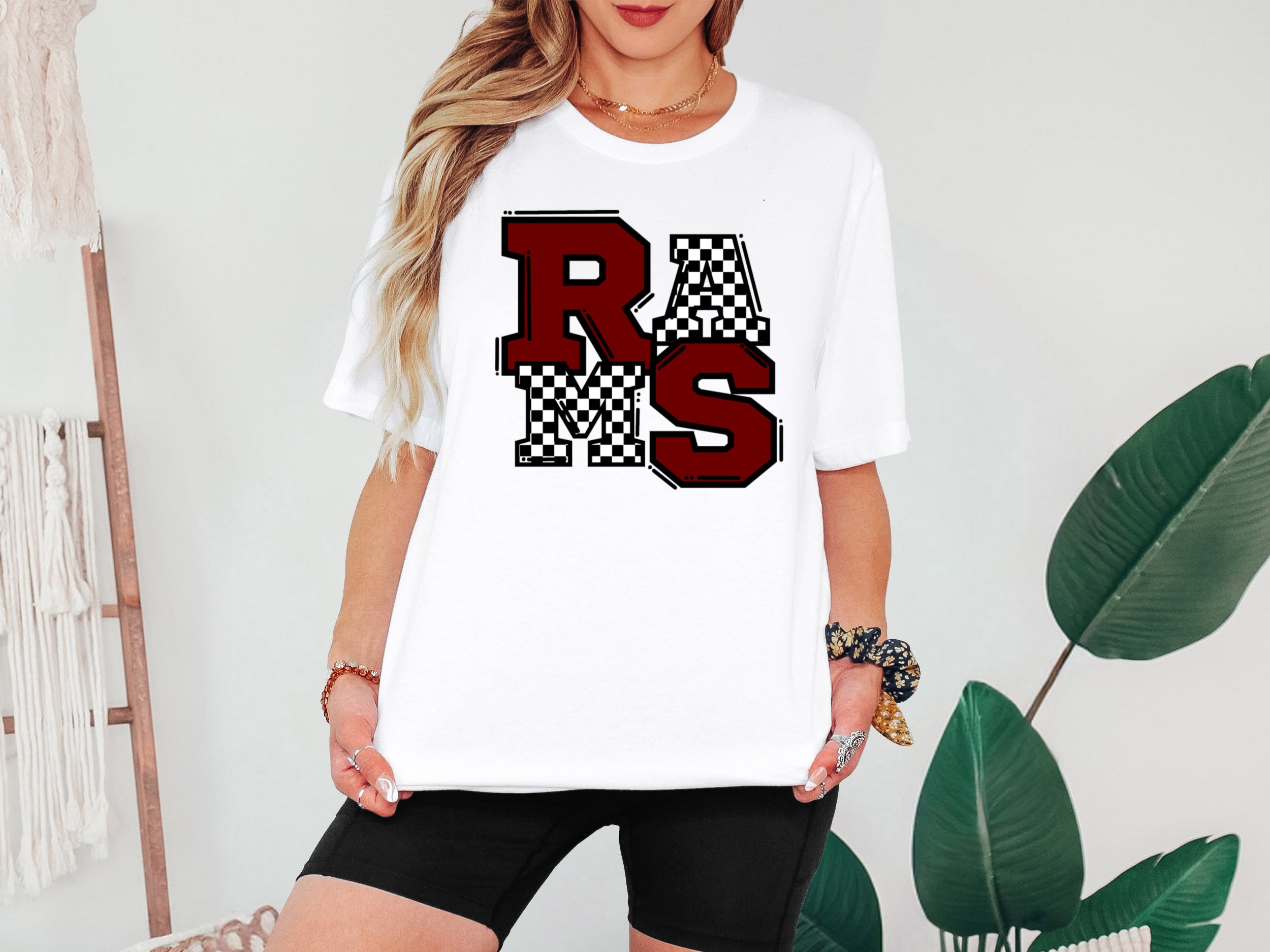 RAMS checkered pattern Tshirt