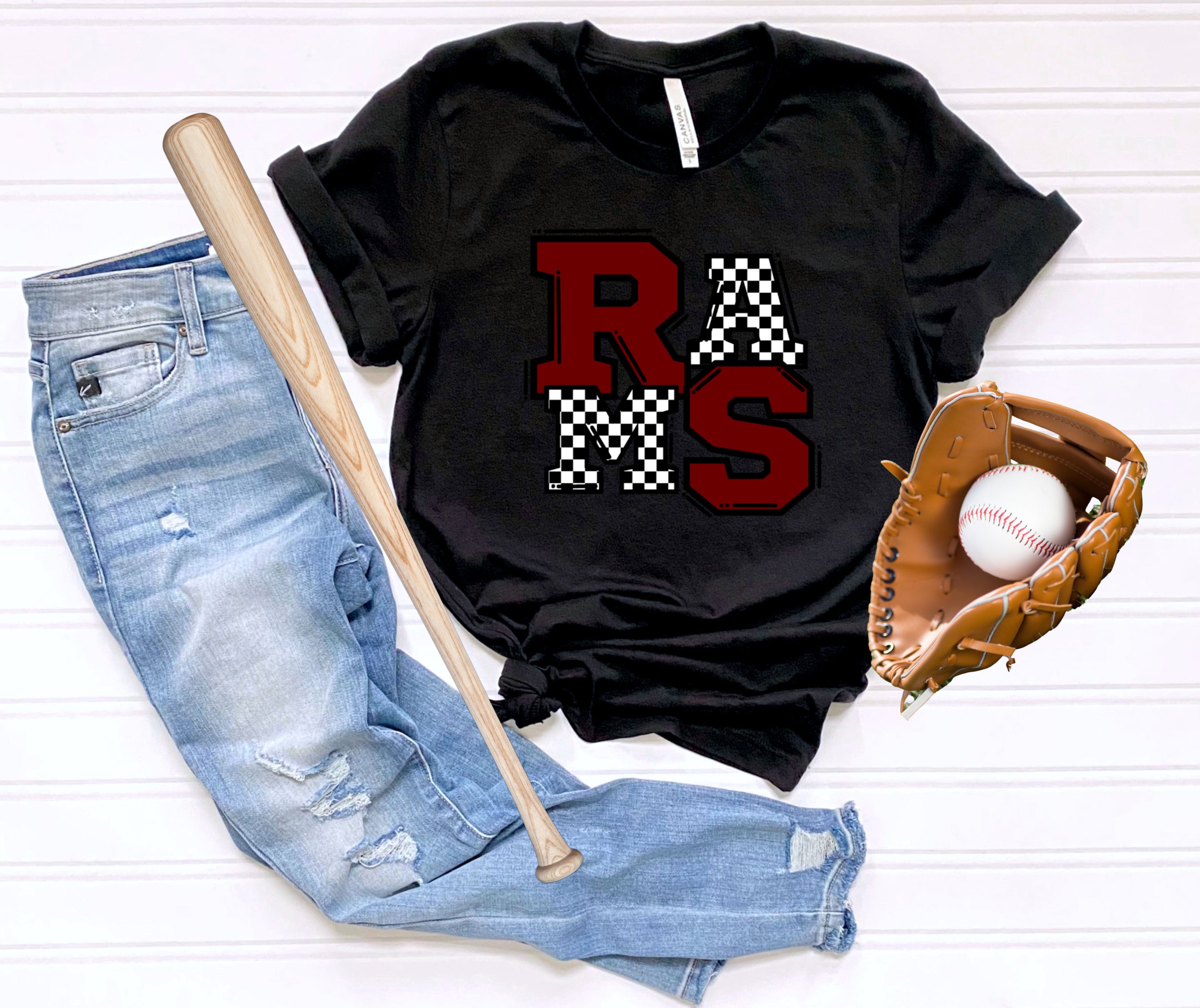 RAMS checkered pattern Tshirt