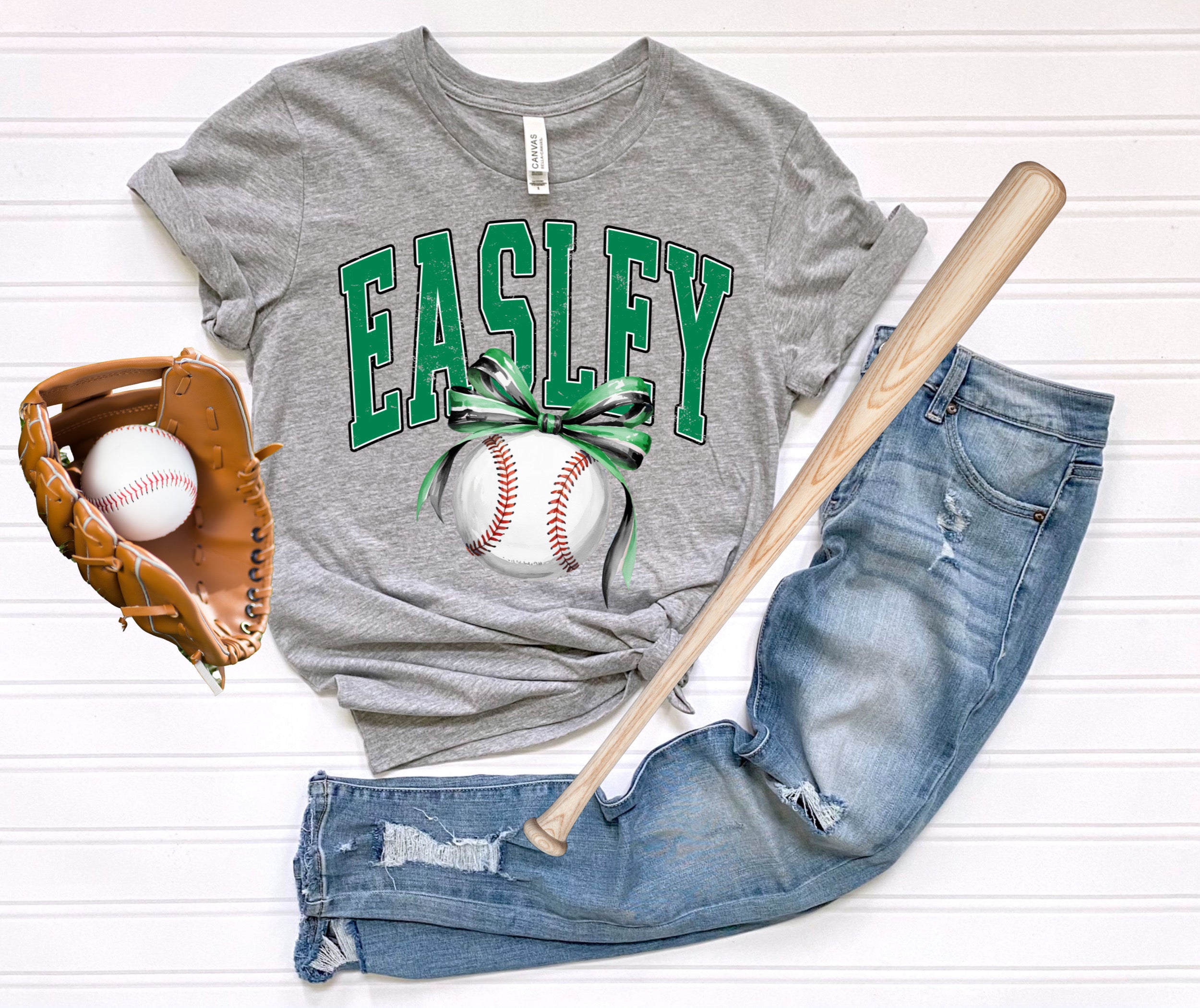 Easley baseball bow T shirt