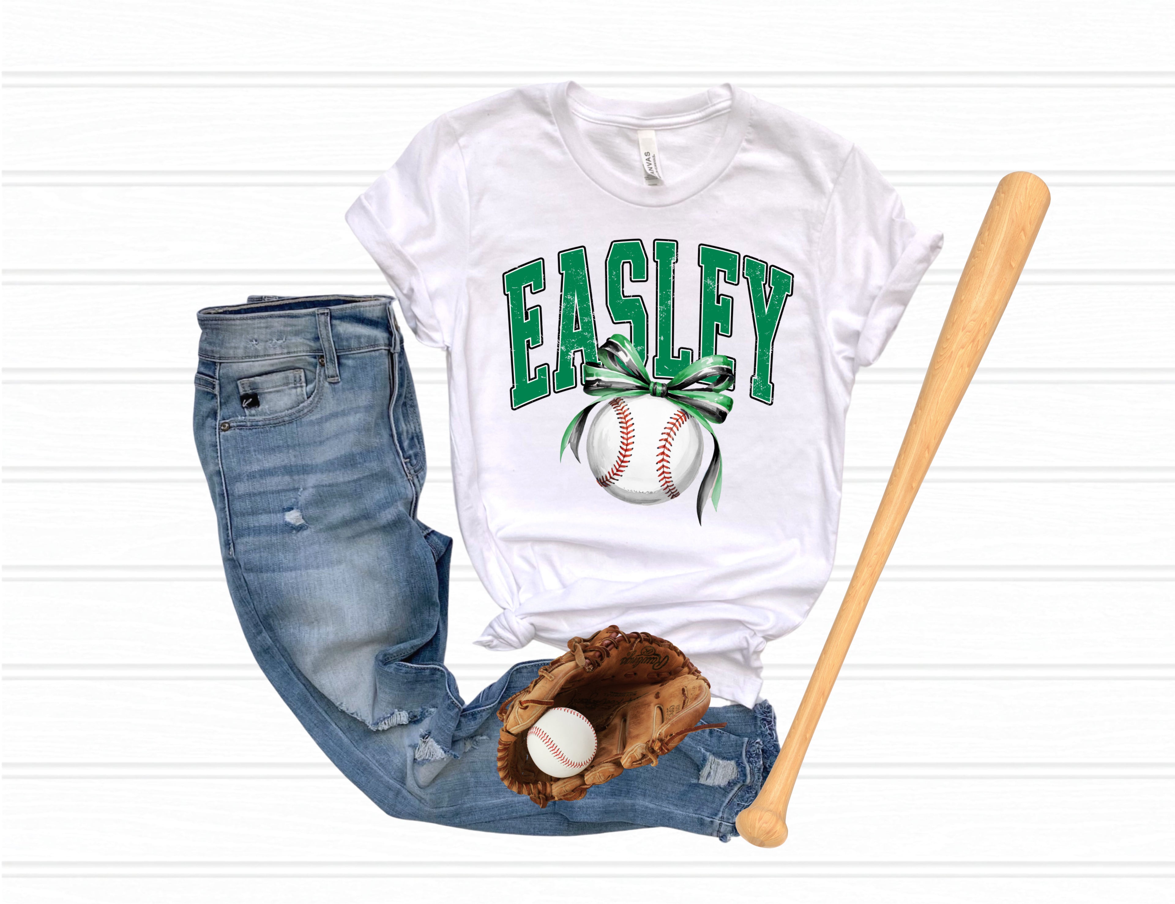 Easley baseball bow T shirt