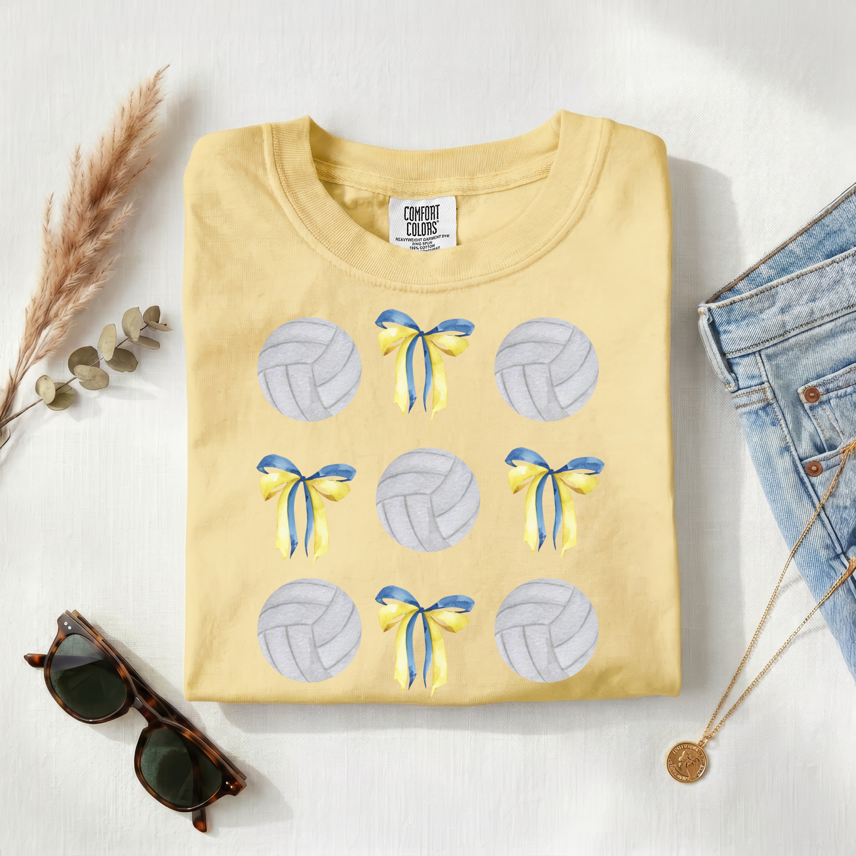 Blue & yellow volleyball T shirt