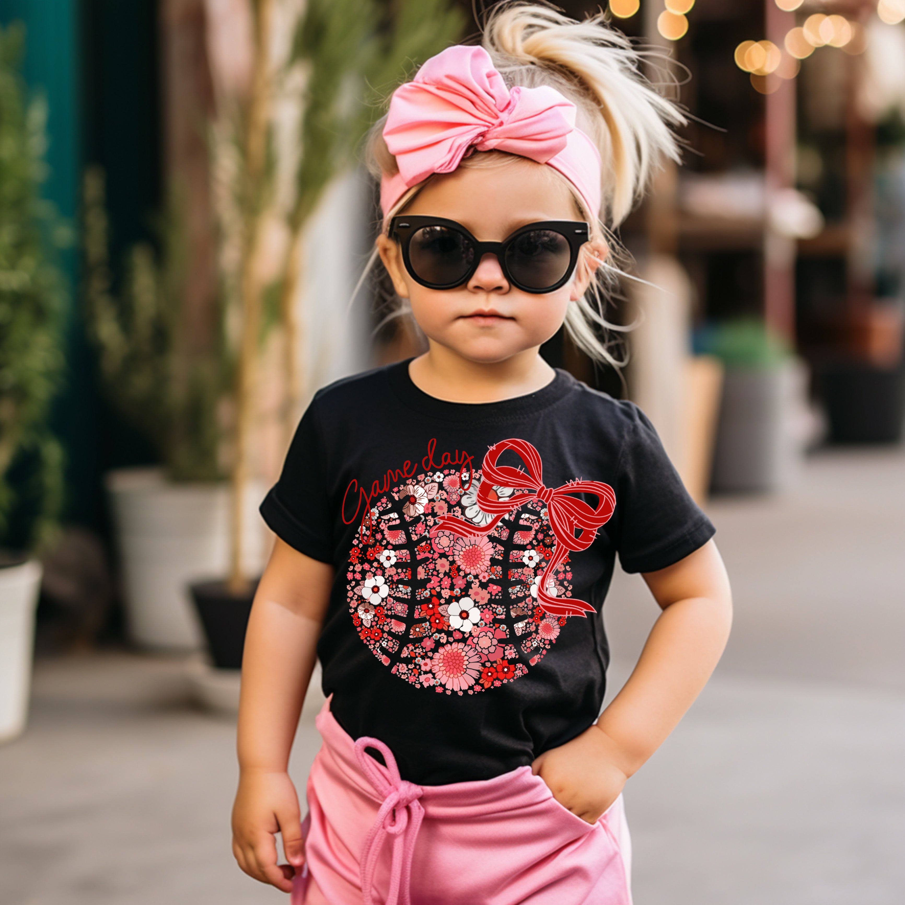 Floral baseball/softball tshirt
